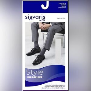 Sigvaris Style Microfiber Knee High 15-20mmHg Black LL NWT IN PACKAGE